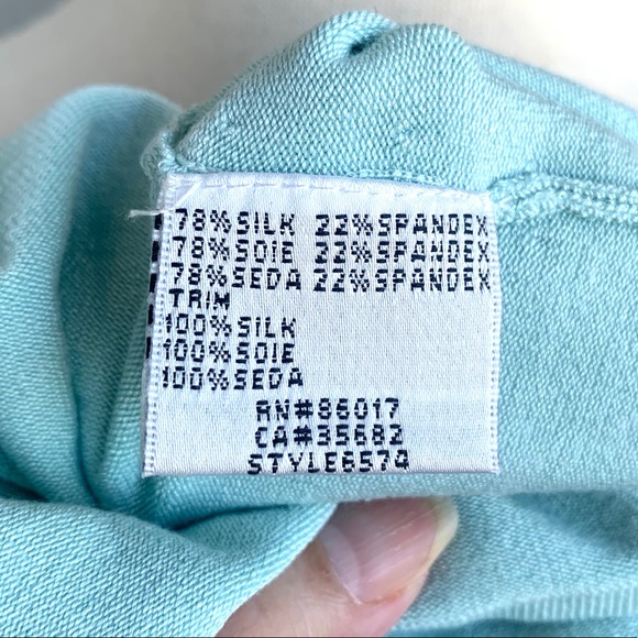 BEBE Aqua Stretchy Ruffle Blouse Size L - Picture 6 of 9